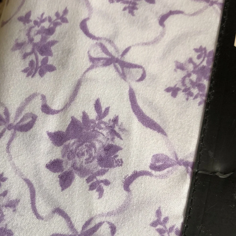 Rachel Zoe Purple & White FLORAL and BOW Twin Sheet Set
